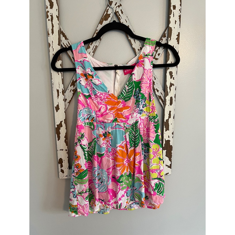 Lilly Pulitzer for Target Nosey Posey Bright Floral Babydoll Tank Sleeveless XS